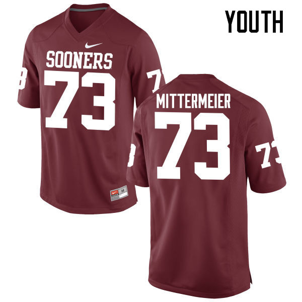 Youth Oklahoma Sooners #73 Quinn Mittermeier College Football Jerseys Game-Crimson - Click Image to Close